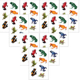 Playhouse Pack of Three Perforated Sticker Half-Sheets for Crafts, Trading & Collecting - Rainforest Frogs 3 Packs
