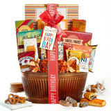 Birthday Gift Basket - Gourmet Snacks & Sweets Treat Box with Cookies for Him, Food Gifts for Women, Delicious Birthday Treats, 