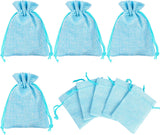 Brown Leaf 10X14 Cm Blue Colour Burlap Jute Potli Gift Bags Pouches for Wedding Anniversery Party Supply Return Gift Potli Bags