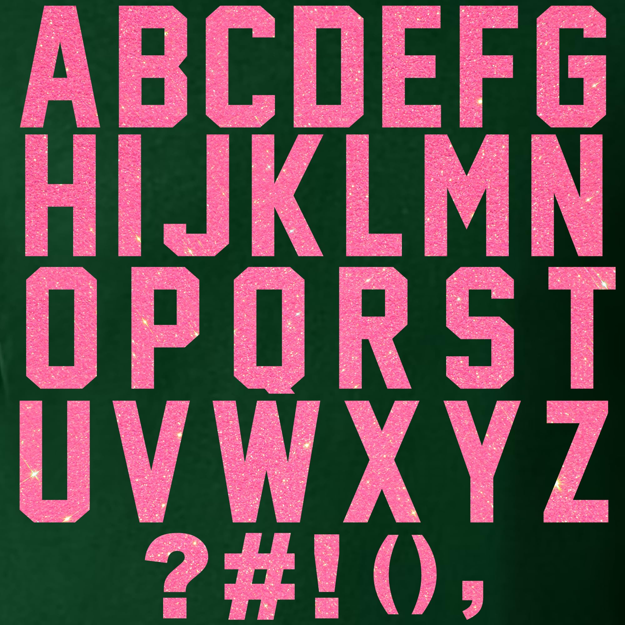 47 Pieces, 3 Glitter Iron-On Letters - Heat Transfer Vinyl for DIY T-Shirts, Bags, and Gifts. Perfect for birthdays, Christmas, 