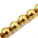 Gemstone Beads for Jewelry Making, Sold per Bag 5 Strands Inside, Gold Plate Hematite 6mm
