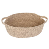 MEGASKET Brown Variegated Small Woven Basket, 13x 9x 5Baskets for Gifts Empty, Cotton Rope Gift Basket, Cute Nursery