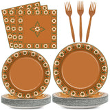 96Pcs Platos De Barro Mexicanos Paper Plates and Napkins Cielito Lindo Party Decoration Terracotta Clay Pottery Themed Tableware
