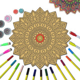MFM TOYS DIY Mandala Wall Art Mandala Colouring Board 30x30CMS (Design 4)