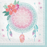 Multicolor Free Spirit Beverage Napkins (5 x 5) Pack Of 16 - Adorable & Vibrant Design, Soft & Absorbent Paper Napkins - Ideal F