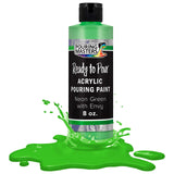 Pouring Masters Neon Green with Envy Acrylic Ready to Pour Pouring Paint Premium 8Ounce PreMixed WaterBased for Canvas, W