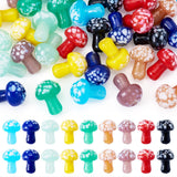 FASHEWELRY 36Pcs Handmade Lampwork Glass Beads 9 Colors Mushroom Loose Spacer Beads Funny Glass Beads for DIY Crafts Necklace Ea