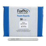 ForPro Professional Collection Zebra Foam Board, 100/180 Grit, Double-Sided Manicure Nail File, 7 L x .75 W 50-Count