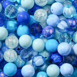 BERMRO 16mm Acrylic Bead 100pcs Blue Focal Spacer Bead Chunk Bubblegum Beads for DIY Crafting Necklace Bracelet Jewelry Making K