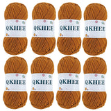 QKHEEYarn for Crocheting and Knitting 8 * 1.76 Oz (50G) /195yd,Fine/Fingering Weight (1), 60% Cotton 40% Acrylic Soft Yarn kit f