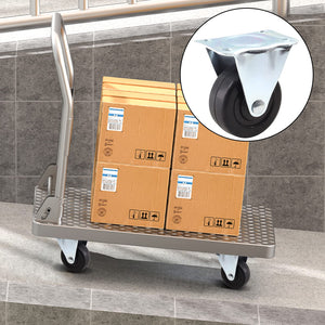Cionyce 4 Pcs 2 Inch Rubber Caster Wheels Heavy Duty Rigid Fixed Casters with Non-Swivel Top Plate for Furniture