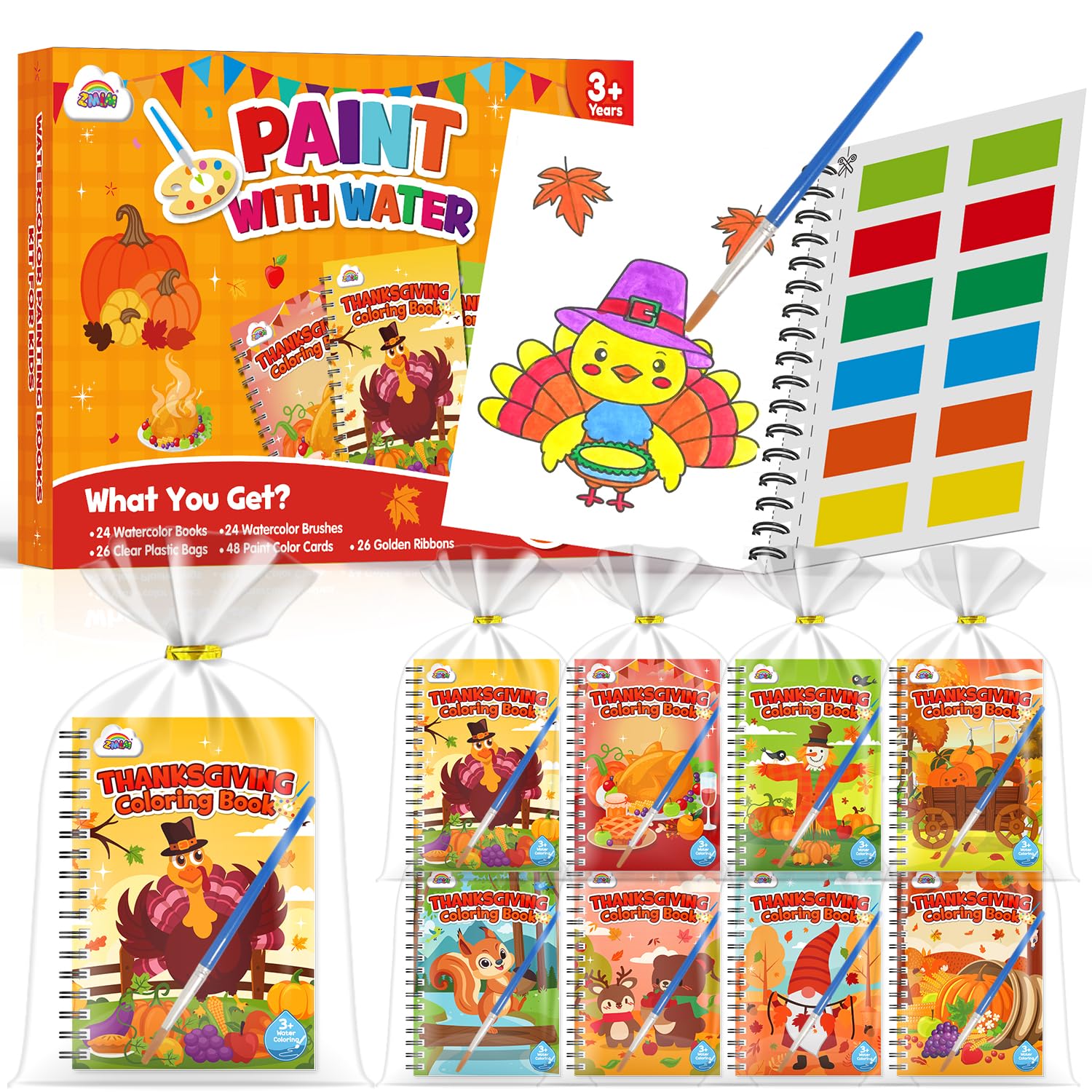 ZMLM 24 Water Coloring Books for Kids Party Favors - Bulk Mini Coloring Books for Kids Ages 4-8,Small Birthday Goodie Bag Stuffe