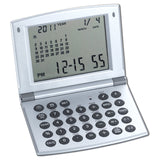 Natico Multifunctional World time Clock, Calendar and Calculator (10WT208), silver