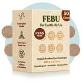 FEBU Eco-Friendly Organic Bamboo Fabric Bandages | PFAS Free Bandages for Scrapes & Cuts | Flexible Fabric Bandage | Latex Free 