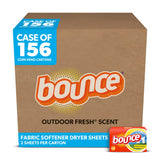 P&G Professional Bounce Outdoor Fresh Fabric Softener Dryer Sheets, 2 Count (Case of 156)