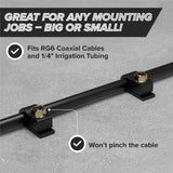 THE CIMPLE CO - Single Coaxial Cable Clips, Cat6, Electrical Wire Cable Clip, 1/4 in (6 mm) Screw Clip and Fastener, Black (10 p