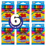 Cra-Z-Art Washable Crayons, Bulk Pack, 24 Count, 6 Packs of Crayons, Bulk School Supplies for Classroom, Back to School Essentia