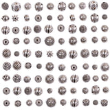 stino Metal Ball Spacer Beads for Jewelry Making, Silver Bracelet Earrings Necklace Findings & Supplies 512 (Ball (70pcs))