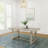 Plank+Beam 72 Inch Farmhouse Dining Table, Solid Wood Rustic Kitchen Table, Large Wooden Rectangular Dinner Table for Dining Roo