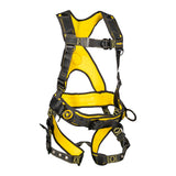 Guardian 21031 Cyclone Construction Harness with Waist Pad | Side D-Rings | OSHA & ANSI Compliant | Black/Yellow | XL