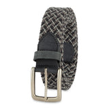 Tommy Bahama MenS Stretch Web Fabric Belt With Leather Tabs, Black, Medium