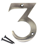 RCH Hardware 2273AN075 | Decorative 3 (75mm) Antique Nickel Finish Brass House Number Numeral (3)