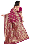 Sugathari Womens Banarasi Saree Pure Kanjivaram Silk Saree Soft New Ladies 2023 Design Wear Pattu Sarees Latest Cotton Party Sari Collections With Blouse Piece For Wedding Sadi (Sam San 9016-Gajri)