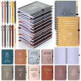 Kosiz 24 Pcs/12 Set Positive Affirmation Gifts Gratitude Spiral Notebooks With Pens Motivational Encouragement Notepads Daily Af