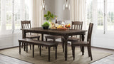 Jofran Madison County Reclaimed Solid Wood Rustic 78 Extension Farmhouse Dining Table, Barnwood Brown