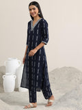 Libas Women'S Cotton Blend Kurta Set (400396 Blue Xl