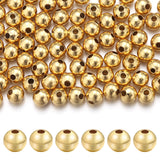 Chuyau 80pcs 5mm 18k Gold Filled Spacer Beads for Jewelry Making Seamless Smooth Metal Brass Beads for DIY Bracelets Necklace Ea