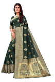 Sugathari Womens Banarasi Saree Pure Kanjivaram Silk Saree Soft New Ladies 2023 Design Wear Pattu Sarees Latest Cotton Party Sari Collections With Blouse Piece For Wedding Sadi (Pari 122 Green)