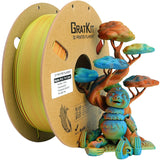 Gratkit Matte Tri-Color PLA Filament,Coextrusion PLA Filament 1.75mm, +/-0.03mm, 1KG/Roll, High Speed Matte PLA, Malachite