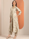 Libas Women'S Silk Blend Kurta Sets (400522_Grey_L)