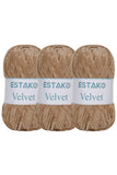 Estako Velvet (3- Skeins Pack) Chenille Blanket amigurumi Yarn for Crocheting and Knitting Super Bulky 3x100 gr (3x132 yds) (143