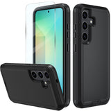 muitq for Samsung Galaxy S25 FE Case, Heavy Duty case, [Glass Screen Protector] [Military Grade Protective ] [Shockproof] [Dropp
