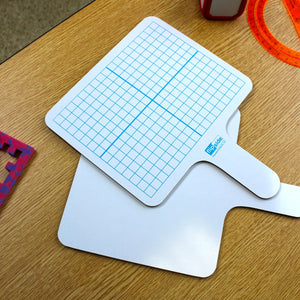 Flipside Products Rectangular Graph Dry Erase Answer Paddles, Double-Sided, Auction, Handheld Whiteboard, Handle Response Board,