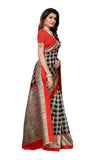 Gosriki Women'S Black Color Art Silk Printed Saree With Blouse Piece(Skased-Checks-Black_Free Size),Black,,B0821DCPH2