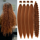 Auburn Brown Boho Braiding Hair Pre stretched Curly Braiding Hair for Boho Braids Bohemian Braids Hypoallergenic Knotless Ez Bra