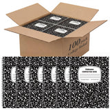 Fulmoon 100 Pack Bulk Spiral Composition Notebooks, Hard Cover, College Ruled Paper, 93/4 x 71/2 Inches, 60 Pages (30 Sheets),