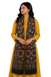 Ethnics Of Kutch Women Ajrakh Mashru Silk Natural Dye Hand Block Print Stole 2 Mtr Length (Brown 02C02A)