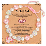 VULETO Axolotl Bracelet Gifts for Girls Women, Kawaii Charm Bracelet Axolotl Costume Stuff Birthday Decorations Christmas Valent
