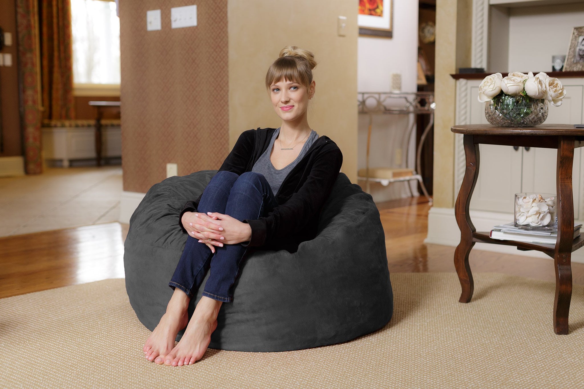 Chill Sack Bean Bag Chair - 3' Medium Teens & Kids Memory Foam Lounge Chair with Soft Microfiber Cover - Cozy Furniture for Livi