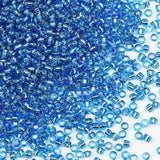 Lake Blue Seed Beads200 Grams About 6500pcs, 3mm 8/0 Glass Craft Beads for Making Earrings, Bracelets, Pendants, Waist Jewelry,D