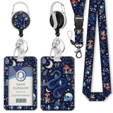 Gctriki Gothic Snake Lanyards for ID Badges, Witchy Badge Holder with Lanyard, Funny Skull Retractable Reel Clip Keychain Vertic