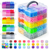 Gionlion 5250PCS Pony Beads 30 Assorted Colors Includes Glow in The Dark Bead, Kandi Beads for Bracelets Jewelry Making, 6x9mm H