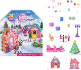 Barbie Mini Land Collectible Advent Calendar with 1.5-Inch Dolls & 24 Days of Surprises, Winter Village Play Areas for Storytell
