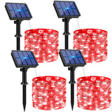 4 Pack Solar String Lights Outdoor - 320LED 132FT Solar Fairy Lights Waterproof 8 Modes, Copper Wire Solar Powered Twinkle Light