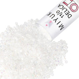Miyuki Delica Seed Beads - Size 11/0 (1.6 mm), DB0222, White Opal AB, 7.2 g, Approx. 1440 Beads, Made in Japan