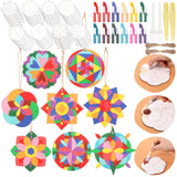 Weekgrat 48 Pcs 4 Inch Sand Painting Mandala Coloring Craft Kits Animal Wooden Sand Art with 24 Colored DIY Valentine Self Adhes